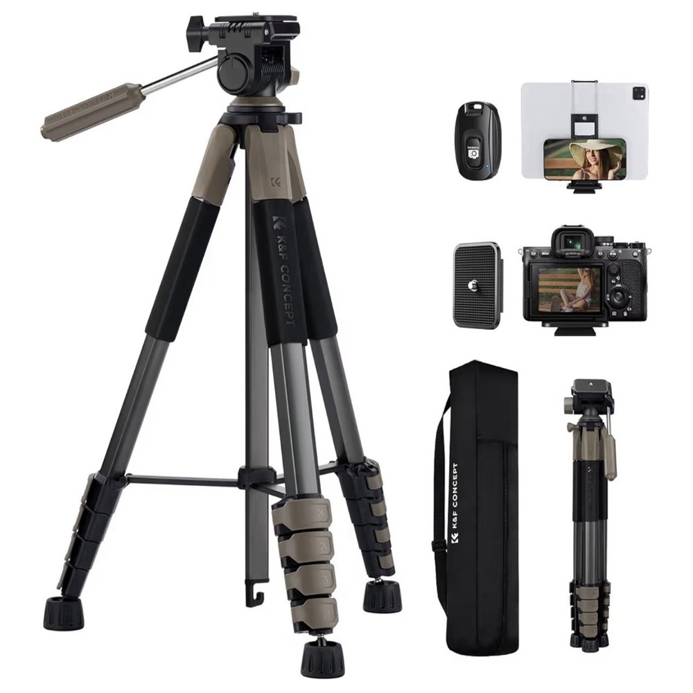 K&F CONCEPT 75" Camera Tripod Lightweight Portable Travel Outdoor DSLR Tripod